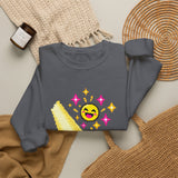 Pixel Chill Tee: Geometric Couch Napping Under Pixel Stars Crewneck Sweatshirt