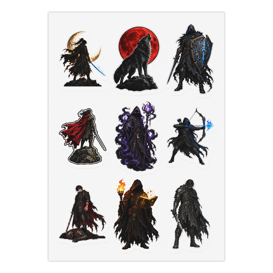 Midnight Shadows: 27 Minimalist Silhouette Sticker Pack Kiss-Cut Sticker Sheet (Sheet 1 of 3)