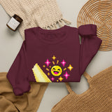 Pixel Chill Tee: Geometric Couch Napping Under Pixel Stars Crewneck Sweatshirt