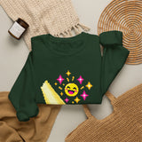 Pixel Chill Tee: Geometric Couch Napping Under Pixel Stars Crewneck Sweatshirt