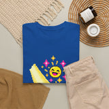 Pixel Chill Tee: Geometric Couch Napping Under Pixel Stars