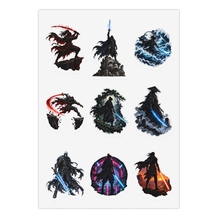Shadow Blade Sticker Pack: 27 Kiss-Cut Silhouette Art Stickers Kiss-Cut Sticker Sheet (Sheet 2 of 3)