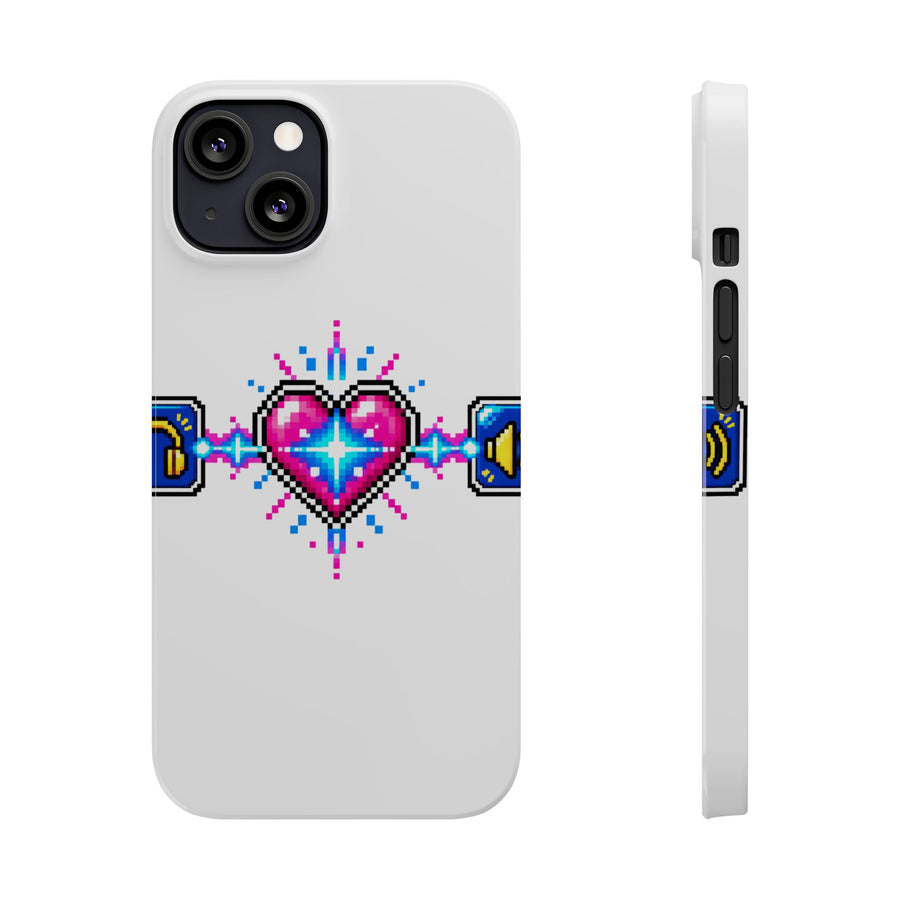 Soulbound Pixel Heart Tee - Anime Sub/Dub Fan Identity Slim Phone Case