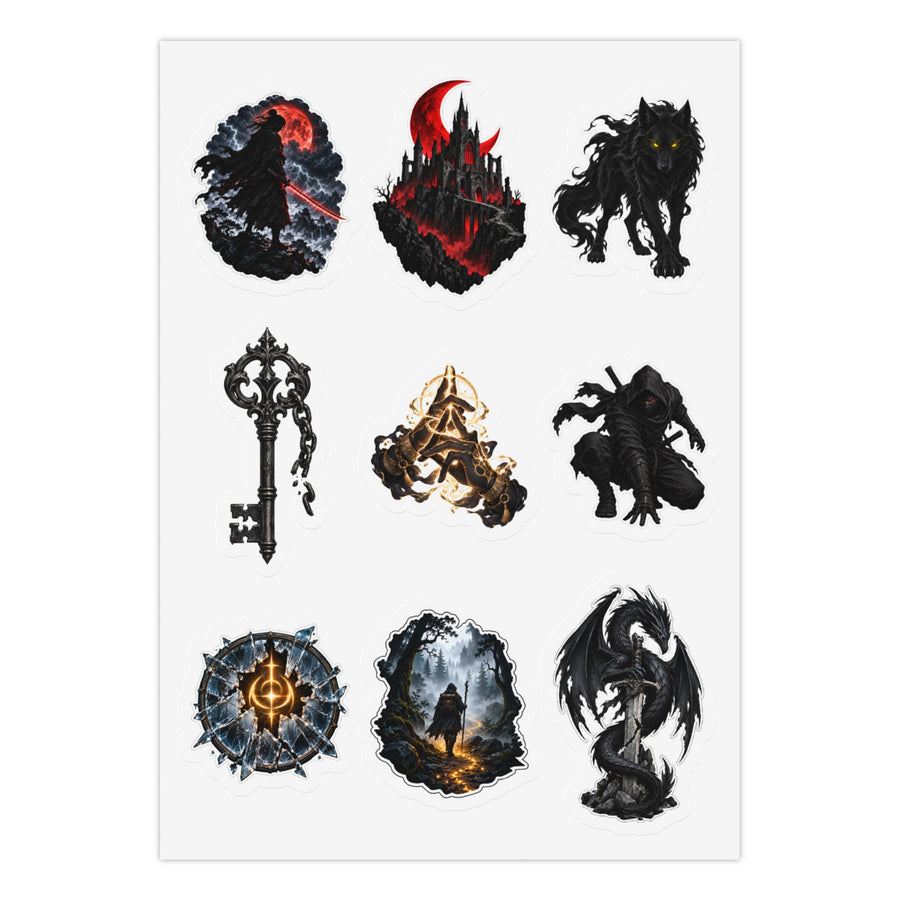 Shadowed Blade Kiss-Cut Sticker Pack: 3 Sheets, 27 Stickers Kiss-Cut Sticker Sheet (Sheet 1 of 3)