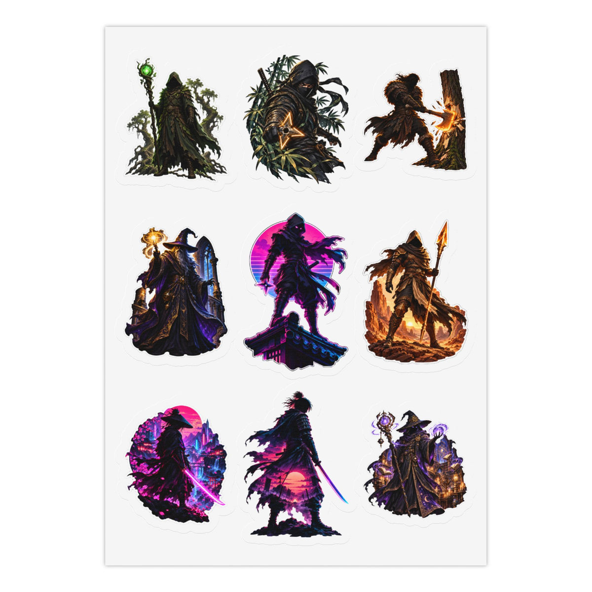 Shadowed Blades: 27 Kiss-Cut Stickers Pack Kiss-Cut Sticker Sheet (Sheet 3 of 3)