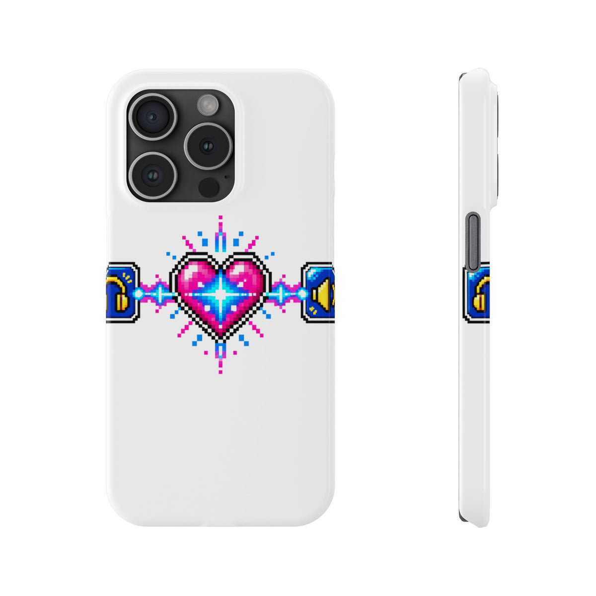 Soulbound Pixel Heart Tee - Anime Sub/Dub Fan Identity Slim Phone Case