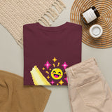 Pixel Chill Tee: Geometric Couch Napping Under Pixel Stars