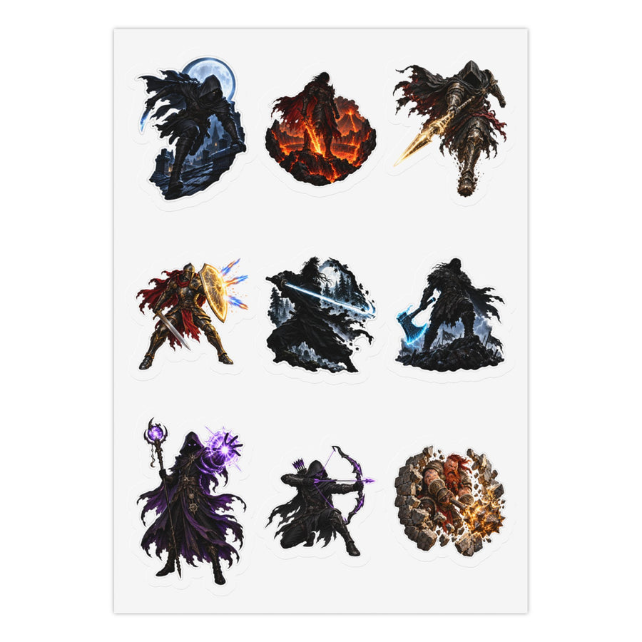 Shadowed Edge Sticker Pack: 3 Sheets, 27 Intense Silhouette Action Stickers Kiss-Cut Sticker Sheet (Sheet 2 of 3)