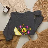 Pixel Chill Tee: Geometric Couch Napping Under Pixel Stars Crewneck Sweatshirt