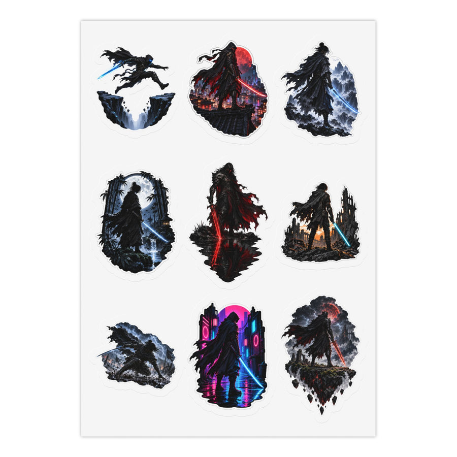 Shadow Blade Sticker Pack: 27 Kiss-Cut Silhouette Art Stickers Kiss-Cut Sticker Sheet (Sheet 3 of 3)