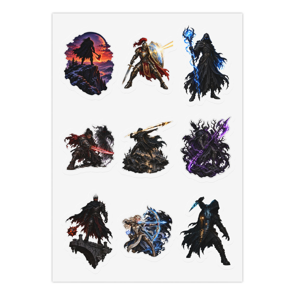 Shadow Blades Sticker Pack - 3 Sheets, 27 Total, Kiss-Cut Kiss-Cut Sticker Sheet (Sheet 2 of 3)