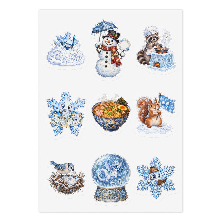 Frosty Shenanigans Pack: 3 Sheets of 9 Cozy Anime Stickers Kiss-Cut Sticker Sheet (Sheet 2 of 3)
