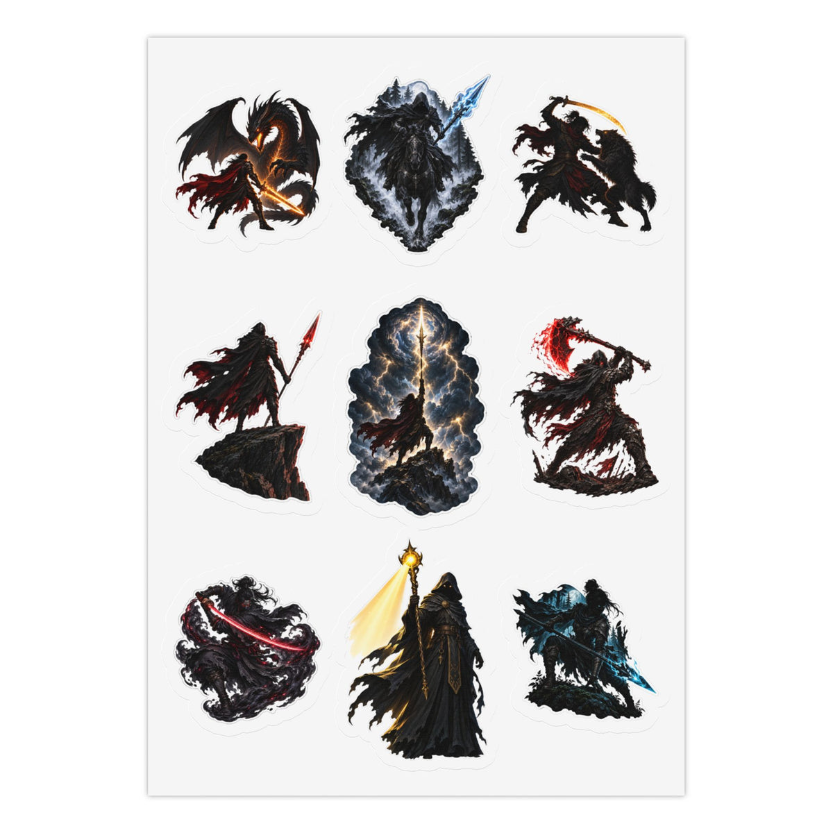 Shadow Blades Sticker Pack - 3 Sheets, 27 Total, Kiss-Cut Kiss-Cut Sticker Sheet (Sheet 3 of 3)