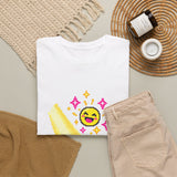 Pixel Chill Tee: Geometric Couch Napping Under Pixel Stars