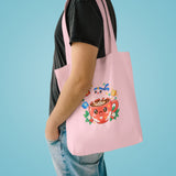 Café Mystery Tee: Chibi Coffee Cup with Mysterious Steam & Anime Headband Cotton Tote Bag