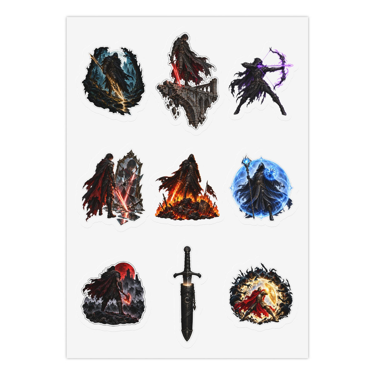 Shadowed Blades: 27 Kiss-Cut Sticker Sheets Pack Kiss-Cut Sticker Sheet (Sheet 3 of 3)