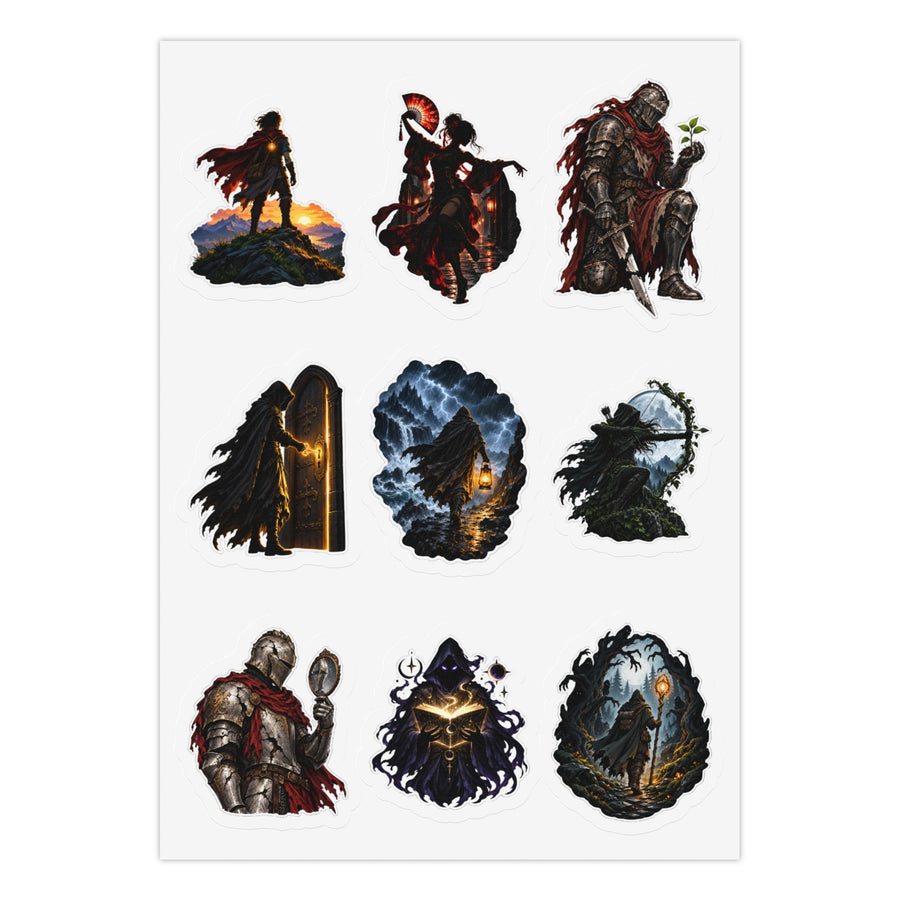Midnight Shadows: 27 Minimalist Silhouette Sticker Pack Kiss-Cut Sticker Sheet (Sheet 3 of 3)