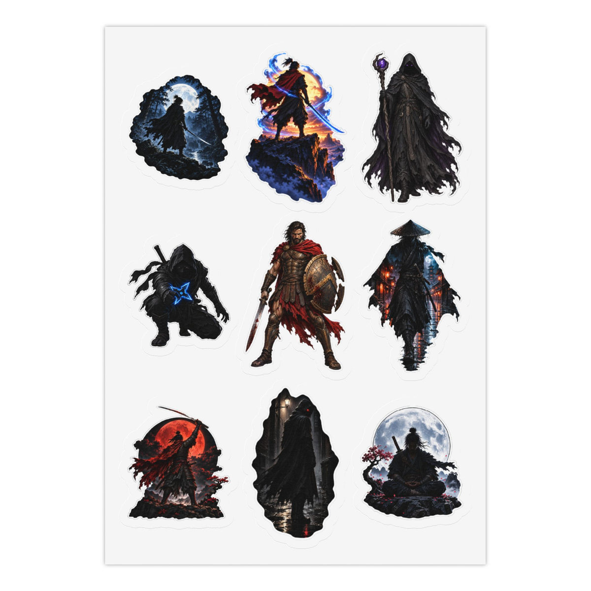 Shadowed Blade Kiss-Cut Sticker Pack: 3 Sheets, 27 Stickers Kiss-Cut Sticker Sheet (Sheet 2 of 3)
